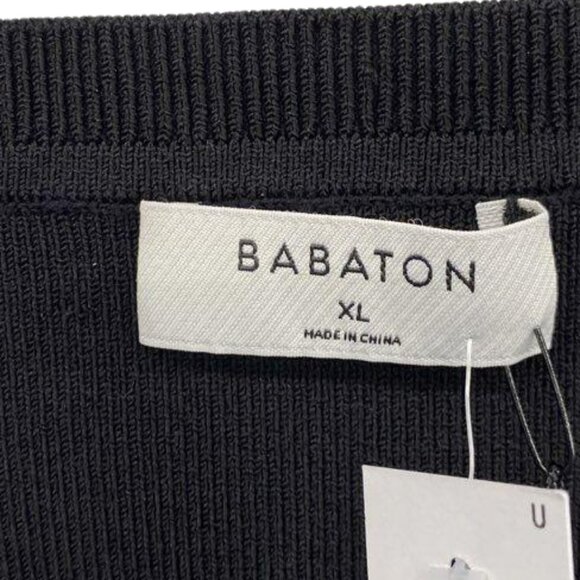 NEW Aritzia Babaton Gallagher Sculpt Knit Long Sleeve Dress Black Noir Size: XL - Picture 6 of 7